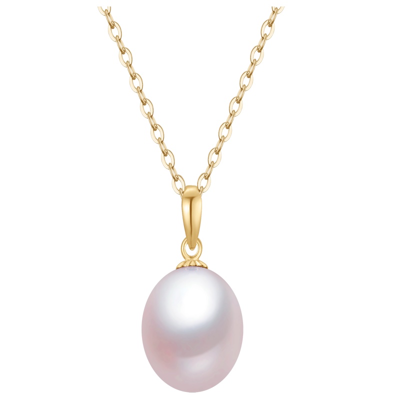 佰色传情11-12MM大珠水滴形18K金淡水珍珠项链吊坠