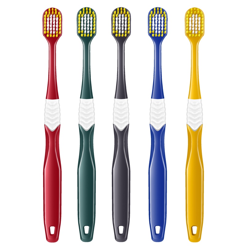 洁饶（JIERAO）10支 48孔经典宽头牙刷成人软毛牙刷