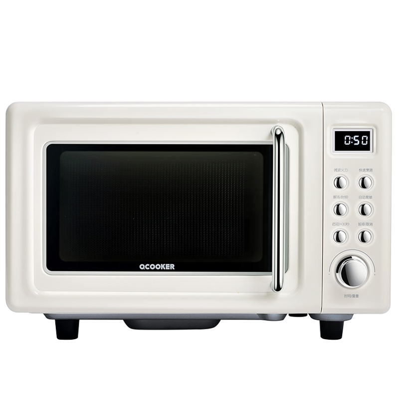 圈厨CR-WB01复古微波炉家用小型多功能智能迷你平板式小米微波炉复古白米白色小米生态链