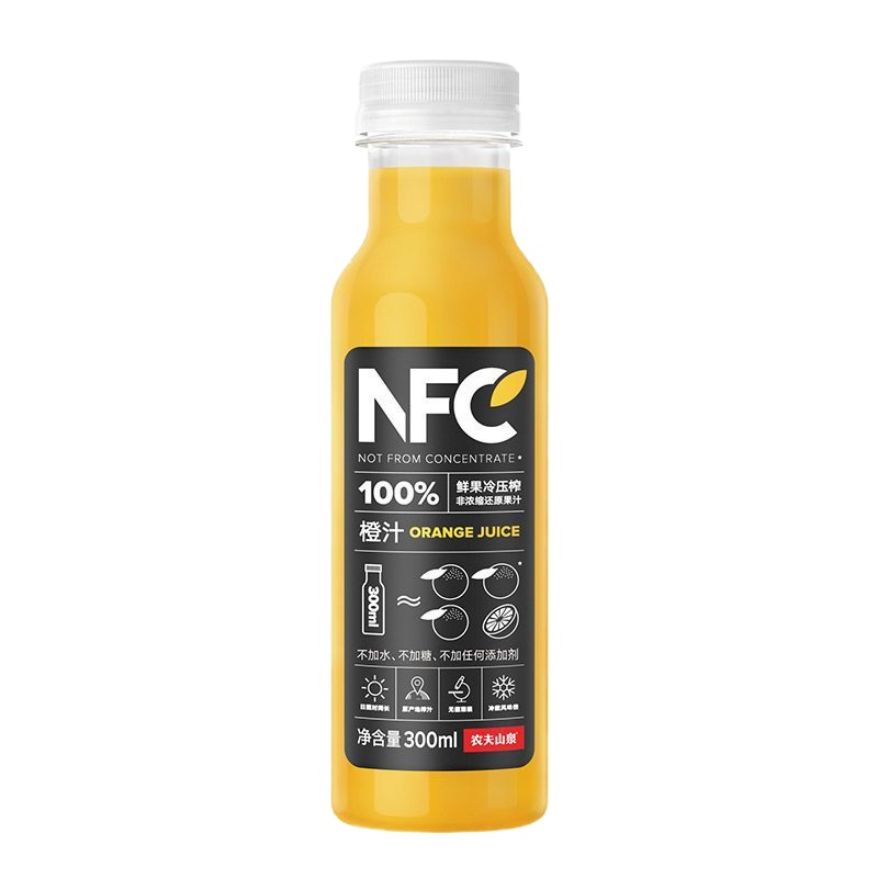 农夫山泉 NFC果汁饮料 100%NFC橙汁 300ml*24瓶/箱
