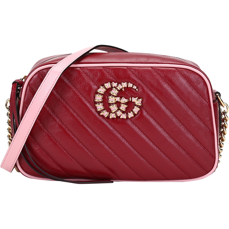 古驰 GUCCI 女士GG Marmont系列皮革单肩斜挎包小号447632 1X5EG