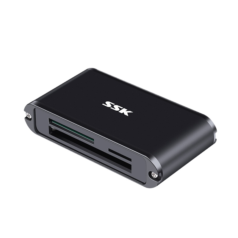 飚王(SSK)SCRM630升级版多功能合一读卡器USB3.0高速读写支持TF/SD/CF手机卡相机卡金属材质