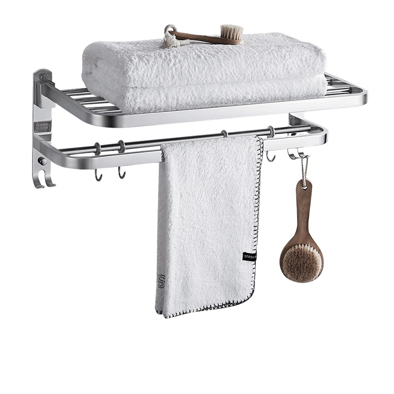 卡贝毛巾架卫生间浴室置物架墙上厕所黑色太空铝网红轻奢风浴巾