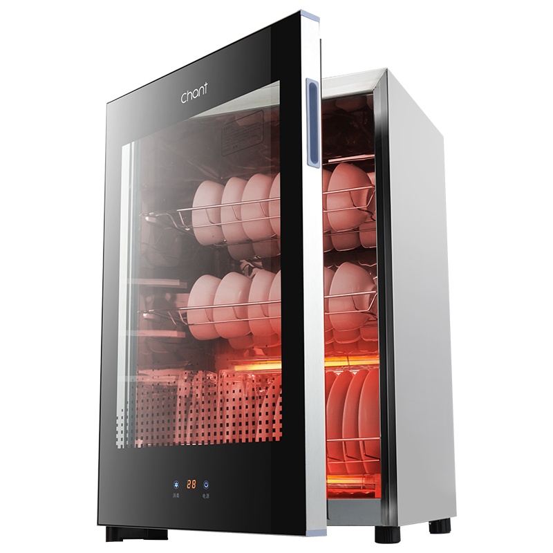 创尔特(chant)台式小型迷你消毒柜家用厨房二星级消毒柜碗柜茶杯大容量65升单门RTD65A-2 标准款 黑色65L