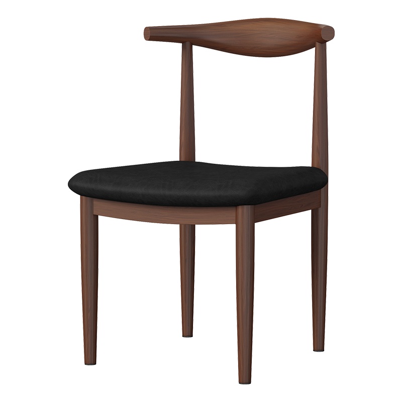 瑞仕达餐椅家用靠背仿实木椅子北欧简约餐厅单独牛角椅扶手椅凳子