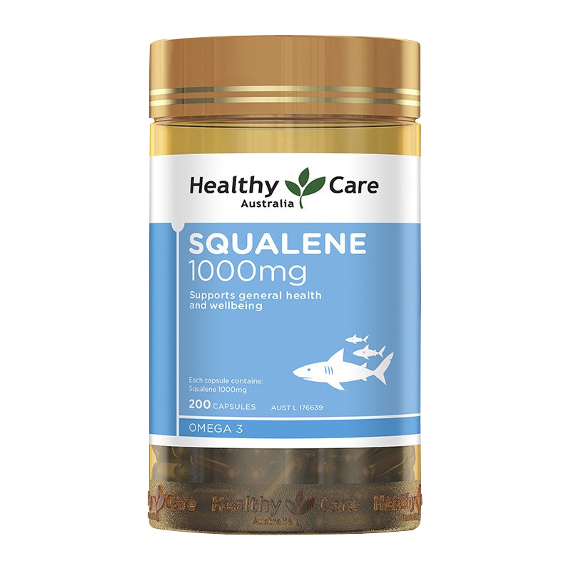 [改善心血管供氧]Healthy Care 角鲨烯软胶囊 1000毫克 200粒/瓶 澳洲进口 膳食营养补充剂 290克