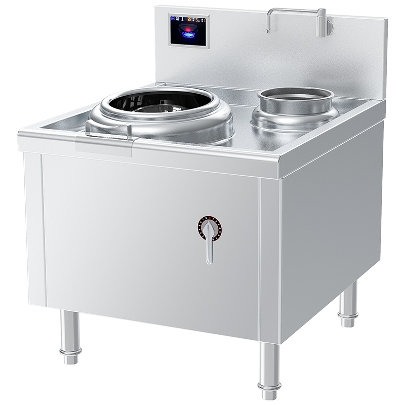 乐创(lecon)商用单头单尾小炒灶 15KW大功率食堂炒菜电磁灶 201不锈钢工程款 LC-J-DXC400