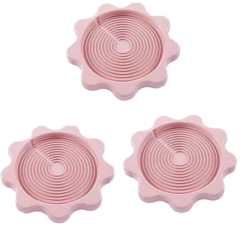 [夏日水壶托盘]杯垫热水瓶垫子开水瓶防漏底座垫托盘花盘隔热垫|北欧粉[3个装]