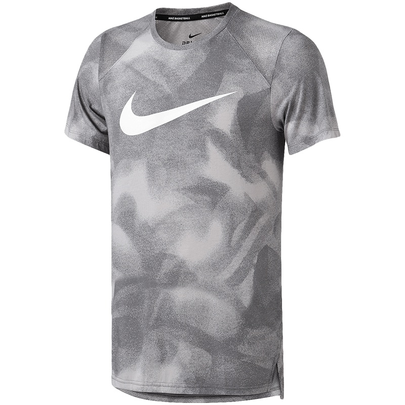 NIKE耐克男短袖T恤休闲透气运动篮球T恤891611-027 L 891611-027大气灰+白