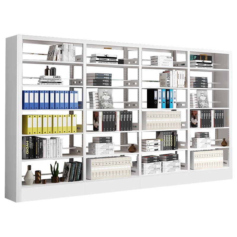 创世人 办公家具钢制书架学校图书馆书店书籍室阅览室书架书柜资料架柜双面一列四组