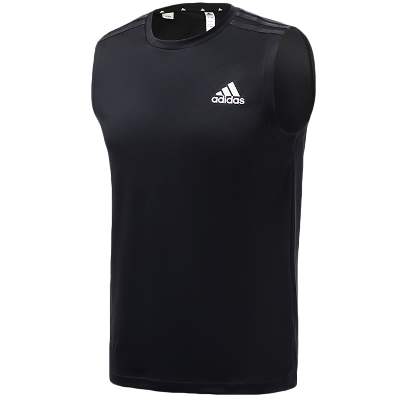 阿迪达斯男服背心针织圆领无袖背心休闲运动服GM2130