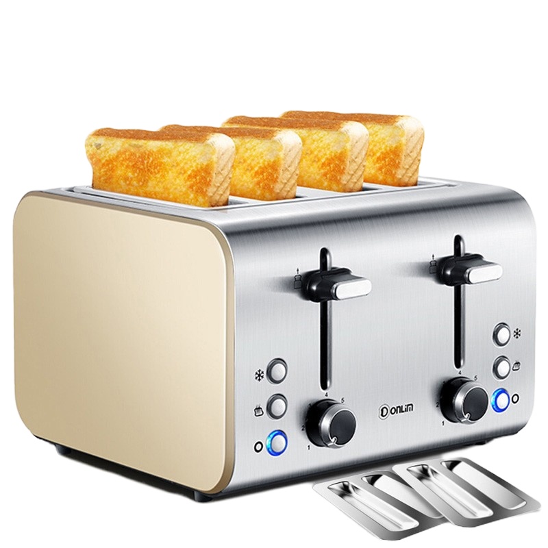 S-cuk 东菱 (Donlim)不锈钢面包机 多士炉4片早餐机 三明治机DL-8590A