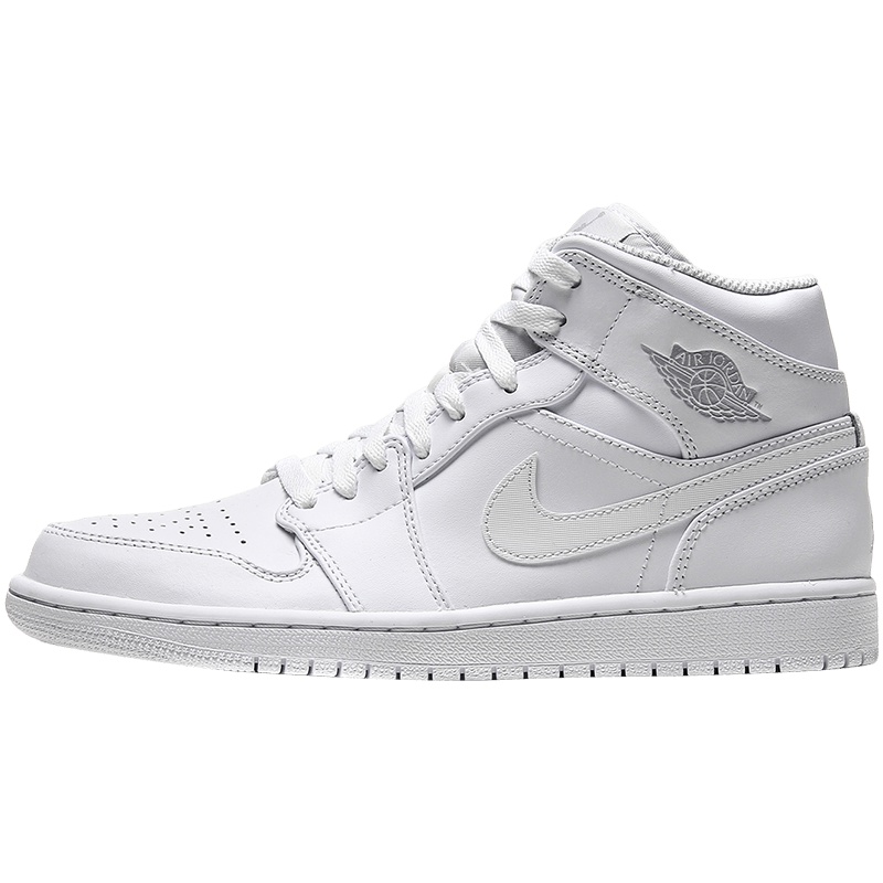 【自营】Nike耐克男鞋篮球鞋AIR JORDAN 1 MID休闲运动鞋554724 554724-104白+银灰黑+白