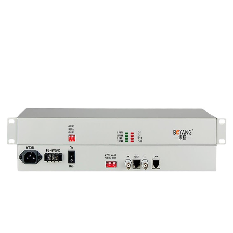 博扬（BOYANG）BY-4E1-4EV PDH光端机4E1 4路2M+4路以太网带物理隔离 FC单纤20公里 机架式