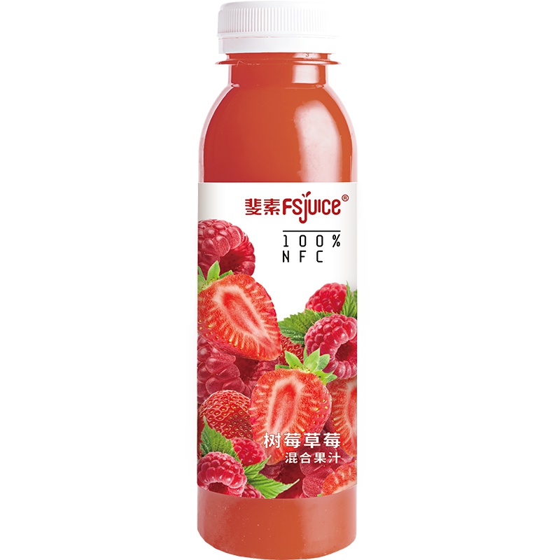 斐素100%树莓草莓苹果混合果蔬汁310ML/瓶