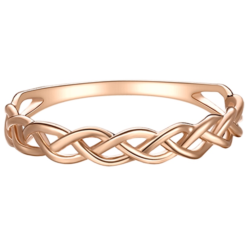 金一国囍18K金新款玫瑰金素圈诱惑女士戒指送女友 （定价）CEA004