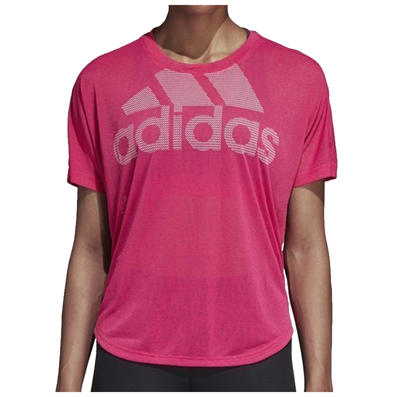 阿迪达斯（adidas）夏季女士圆领宽松型跑步运动T恤CZ8006