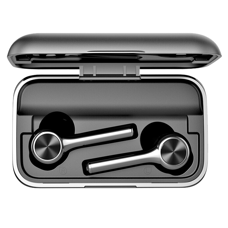 纽曼真无线5.0蓝牙耳机L8铁灰色跑步运动入耳式单双耳式小米苹果安卓手机通用音乐商务开车迷你超小隐形降噪女男生高颜值