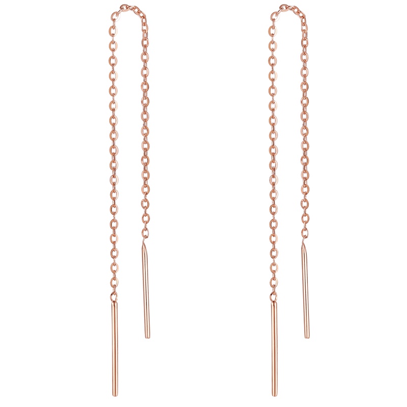 周大生18k金耳钉女款AU750抛光简约耳线正品送礼18k玫瑰金耳饰