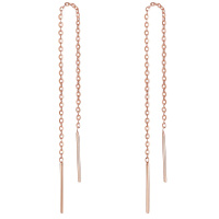 周大生18k金耳钉女款AU750抛光简约耳线正品送礼18k玫瑰金耳饰