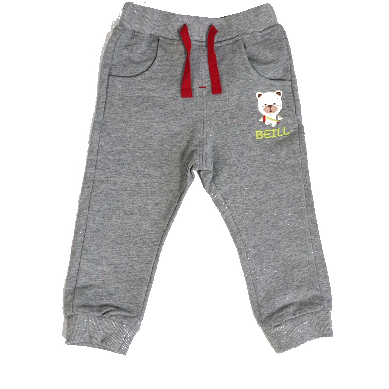 安笛贝乐品牌儿童裤子男女通用童装男童灰色裤中小童休闲裤春秋装新款儿童运动裤纯棉毛圈单裤80-120cm