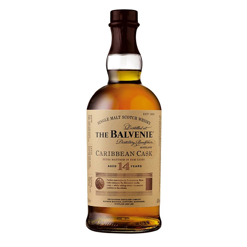 【酒庄直通】 苏格兰百富（The Balvenie ）14年 加勒比桶陈酿 单一纯麦威士忌 700ml*1