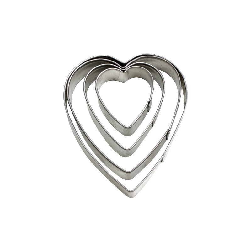 德国Fackelmann法克曼心形饼干模 心形曲奇模 烘焙工具蛋糕模具 做饼干模具 心形4件装饼干模