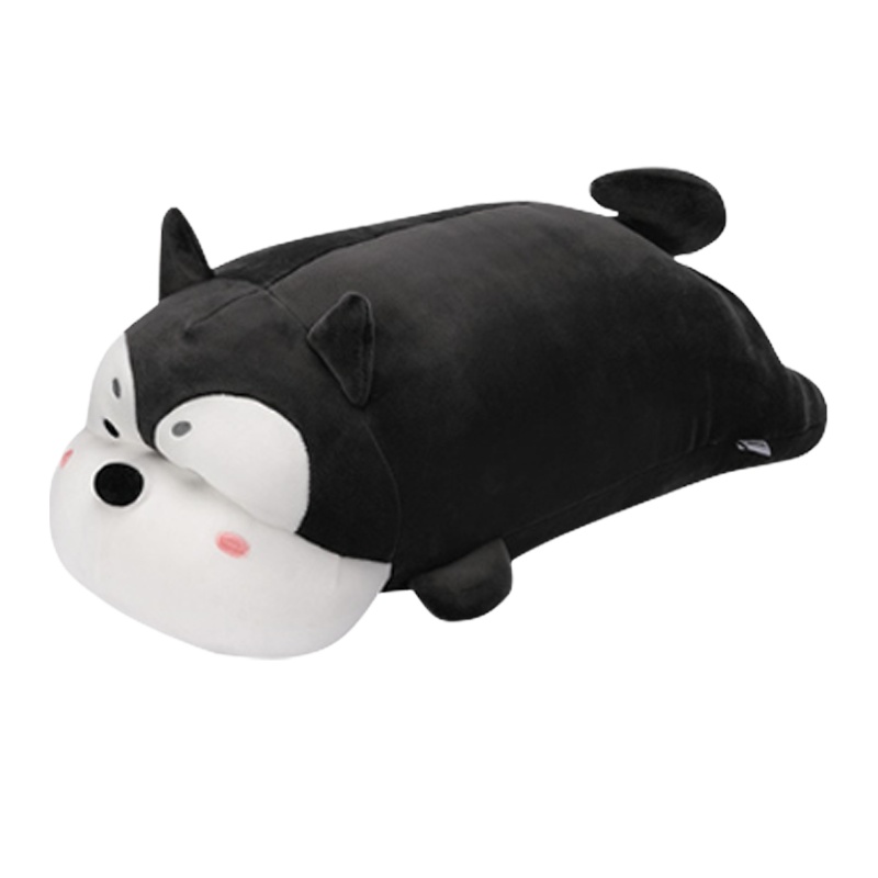 名创优品 (miniso) 趣味趴姿狗狗公仔床上可爱玩具女生萌趣抱枕靠垫创意玩偶(深灰色)