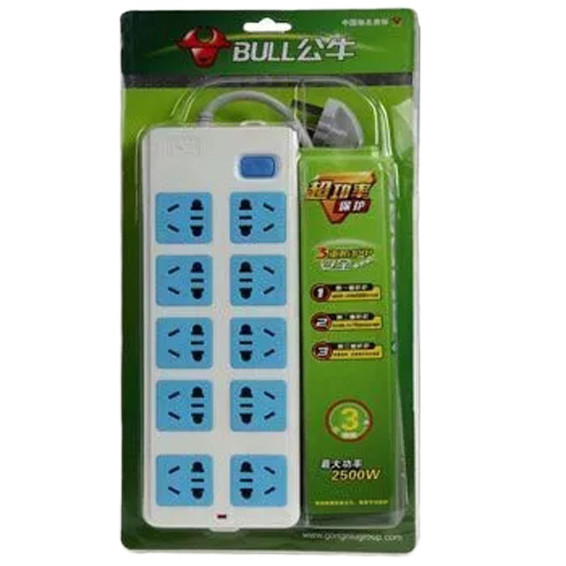 公牛插座GN-218 10孔 3米 JH