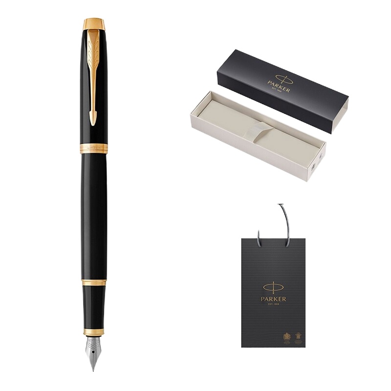 派克 2015IM纯黑丽雅金夹墨水笔(支)