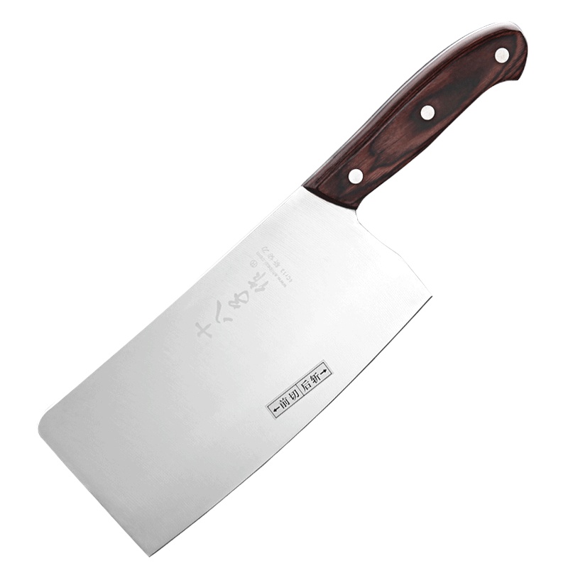 十八子作S2308-A小康风帆斩切刀 4铬钢家用厨房刀厨房家用菜刀前切后斩一刀两用切片刀切肉刀 斩骨刀400系列不锈钢