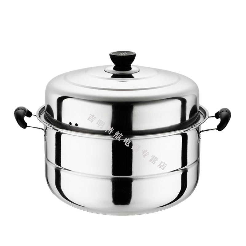蒸锅不锈钢二层三层创意加厚蒸笼2层3层蒸格汤锅煤气电磁炉蒸锅具 32cm二层