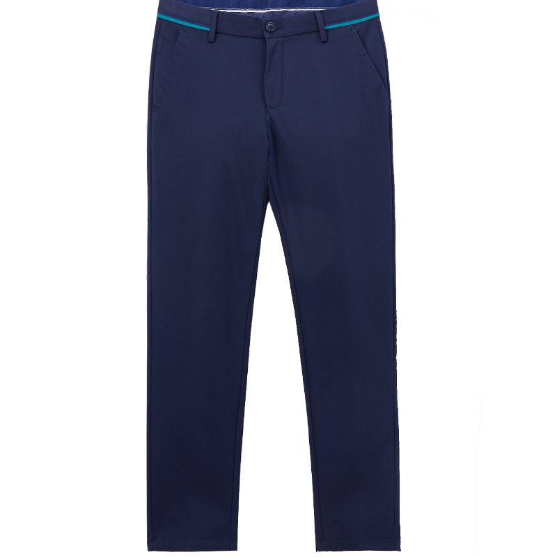 Hieiika 海一家男装2019夏季裤边条纹装饰质感修身休闲裤