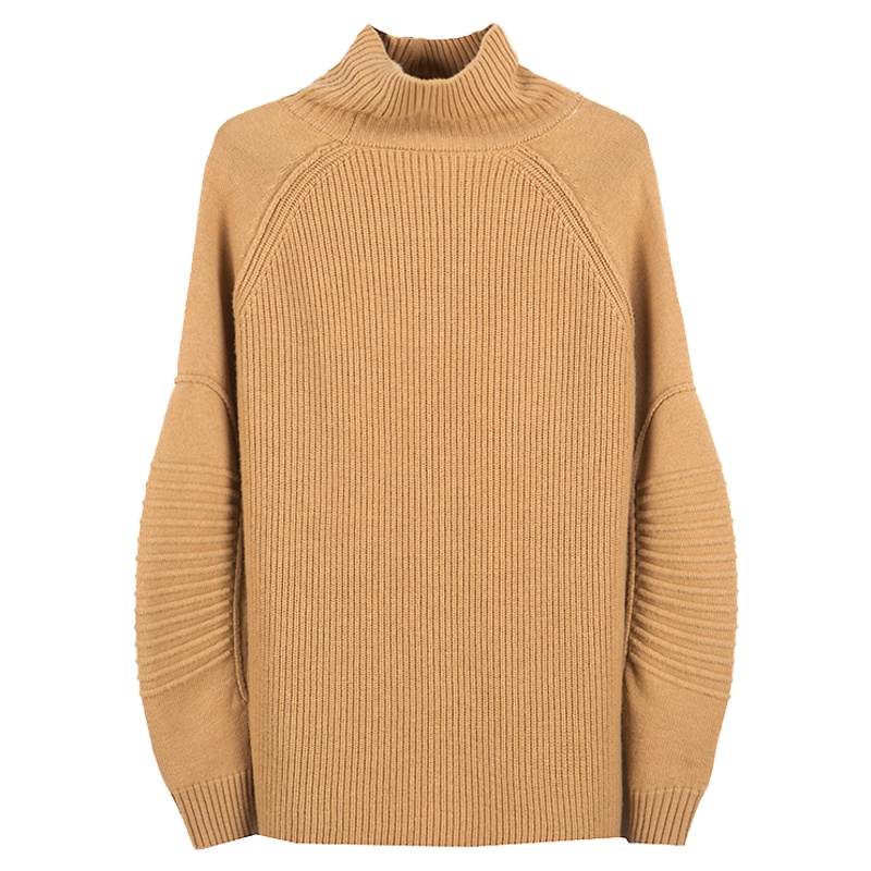 yaloo/雅鹿女装羊毛衫堆堆领毛衣修身加厚秋冬短款高领套头打底x