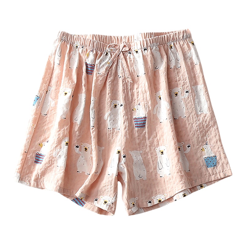 莫代尔 女睡裤家居棉质舒适中腰女家居睡裤短裤