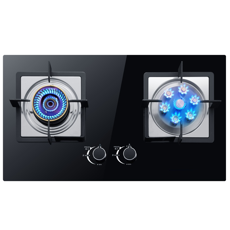 欢呼好太太 家用天然气猛火灶 A118 鸳鸯台式燃气灶煤气灶双灶 炉具钢化玻璃台嵌两用双眼灶灶具