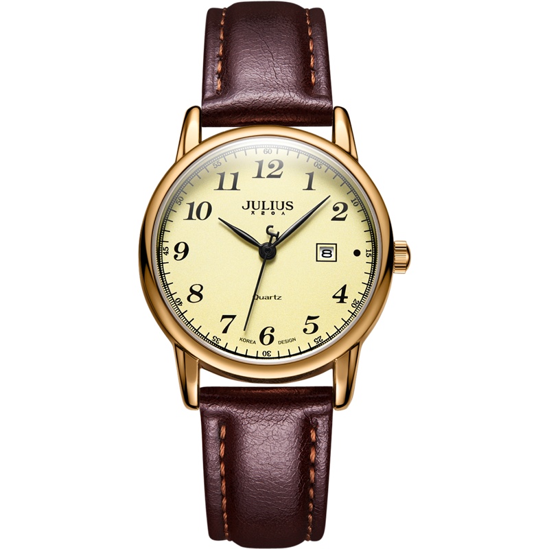 聚利时情人节礼物时尚日历窗情侣表对表防水商务休闲手表JA-508