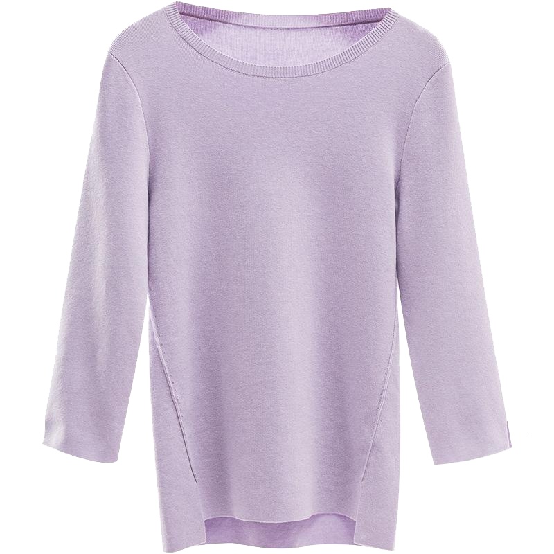 上新拉夏贝尔时尚针织衫女修身上衣百搭套头长袖打底衫毛衣潮10018692