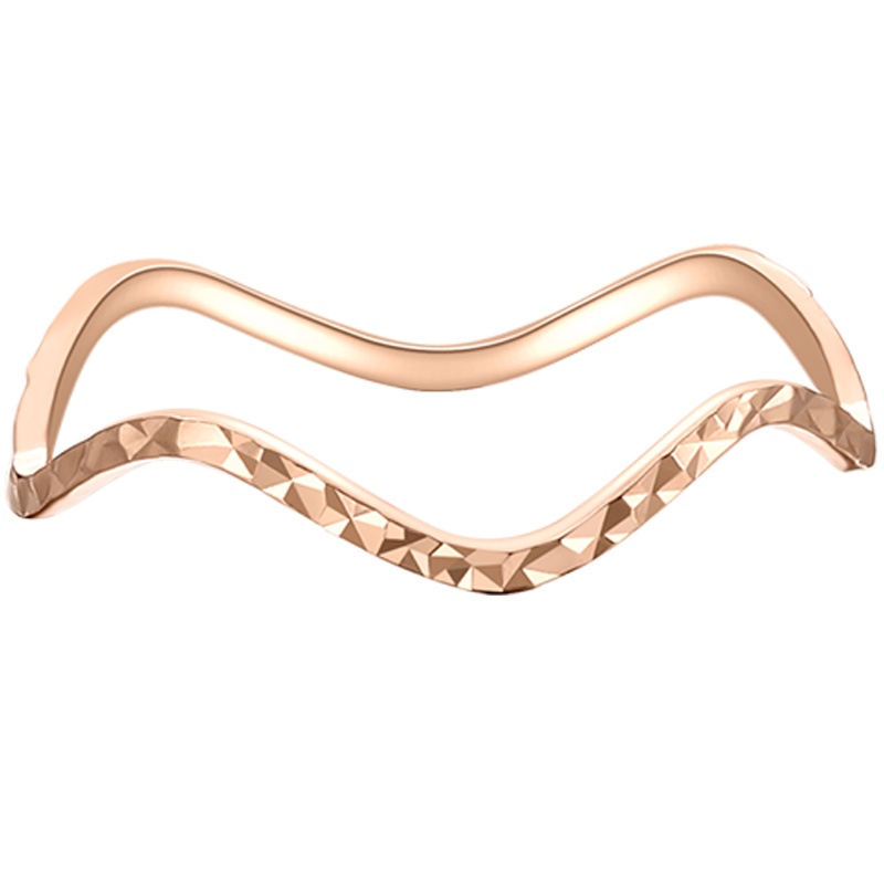 金一国囍18K金新款玫瑰金素圈曲折女士戒指送女友 (定价)CEA002