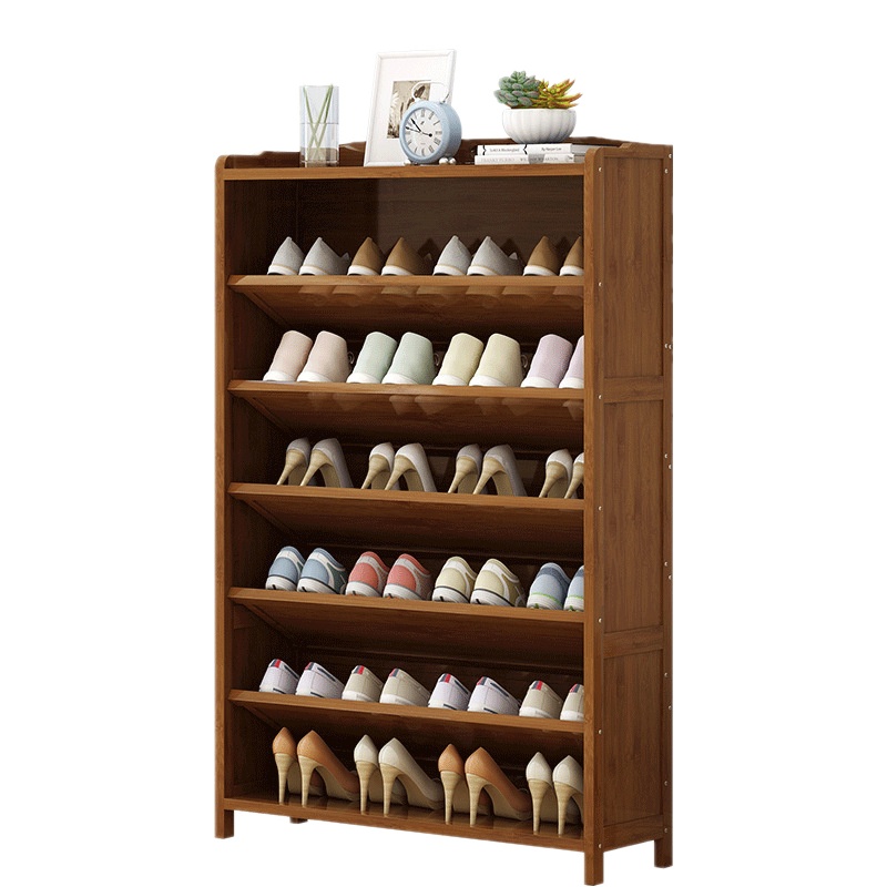 弘拜 楠竹简易鞋柜鞋架多层 门口鞋架子 经济型家用鞋柜收纳组装省空间宿舍防尘门口小鞋架子