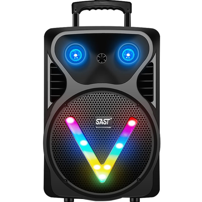 先科(SAST) 12英寸广场舞音响 蓝牙户外移动拉杆音箱 大功率彩灯低音炮家用KTV音响 带麦克风扩音器