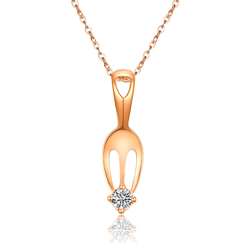 水贝珠宝(SHUIBEI JEWELRY)幸福的味道_18K金钻石链牌 S10380