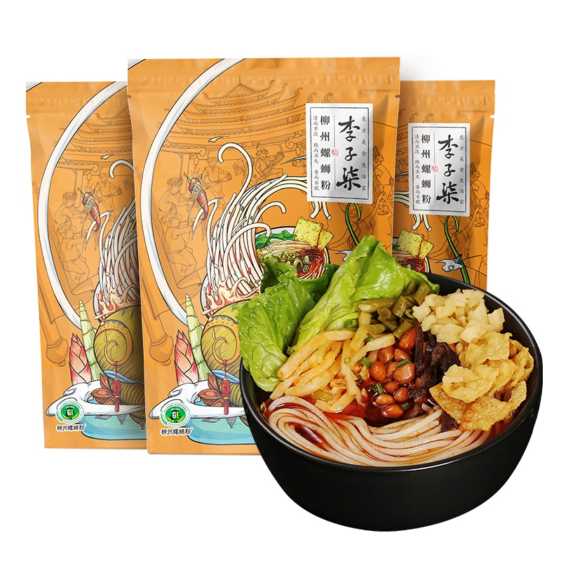 李子柒柳州螺蛳粉广西特产螺丝粉速食方便面米线螺狮粉335g*3袋装