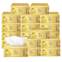 清风 抽纸 原木纯品金装系列 3层150抽24包 面巾纸 24包/箱 单箱装