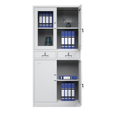 永格中二斗文件柜铁皮资料柜财务凭证柜档案柜钢制办公室书柜储物柜子