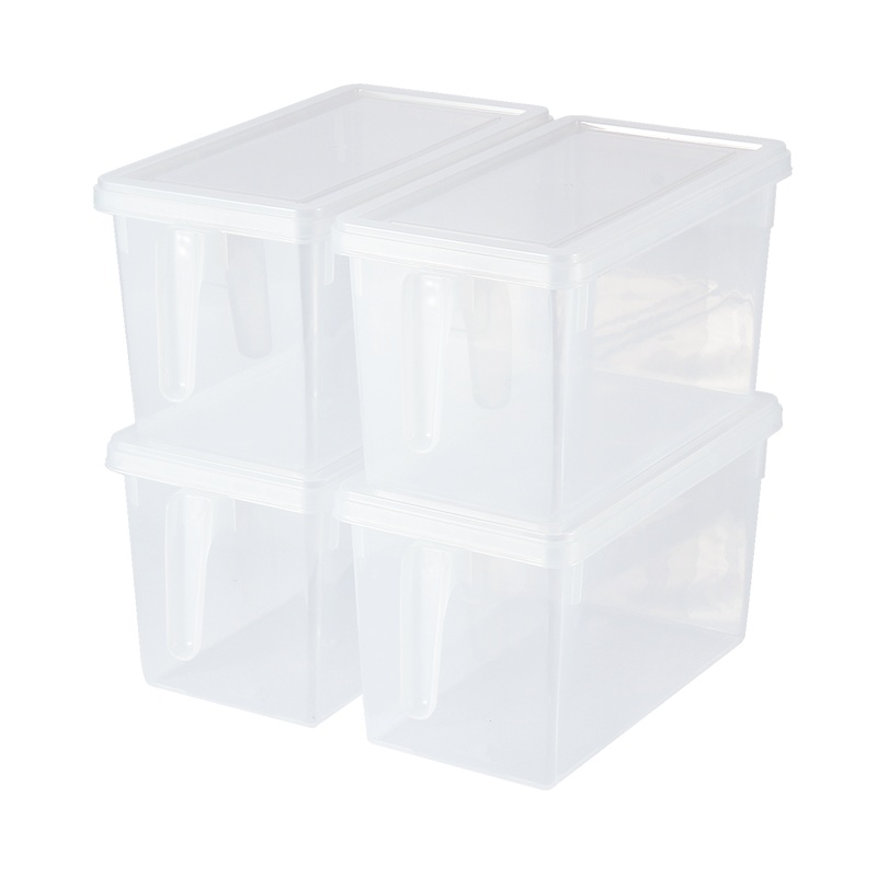 欧润哲 收纳盒 透明塑料冰箱蔬菜调料收纳套装 4只装