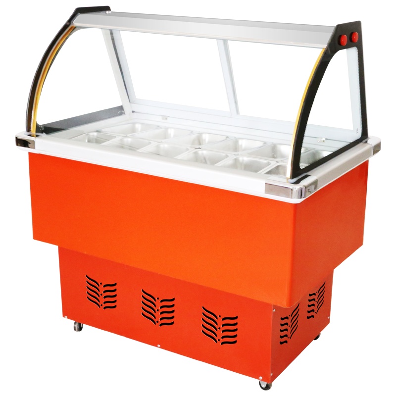 昌禾冷藏展示柜冰柜四果汤清补凉保鲜柜冰粉冷藏柜冷锅串串柜商用冰粥摆摊车冰粥柜水果捞冰粉1.29米红色经济款[14盒]