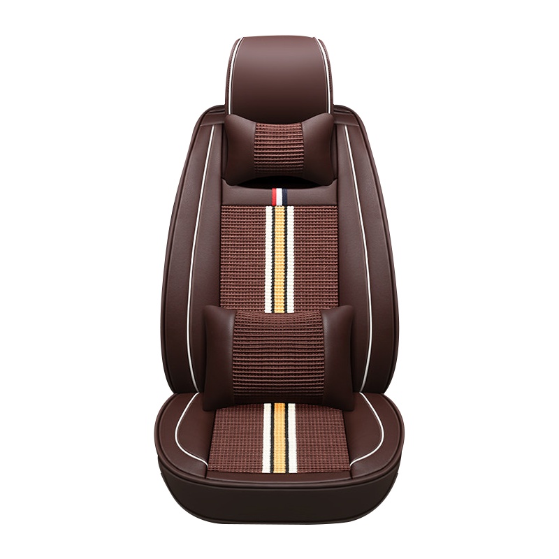 布雷什(BOLISH)五座四季通用汽车坐垫全包围夏季冰丝凉垫卡罗拉福克斯逍客皮革座椅套车内饰品豪华款魅力咖