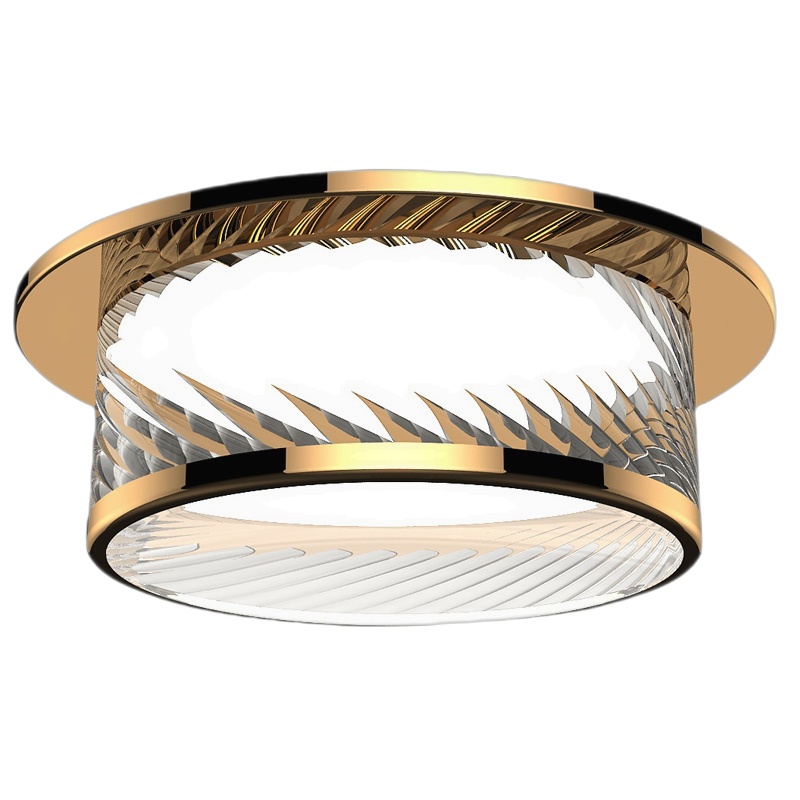 led筒灯金色暖光天花灯圆形2.5寸轻奢桶灯5w三色变光客厅吊顶孔灯