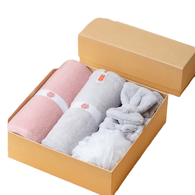 HOYO 芦荟洗护4件套家用纯棉毛巾洗脸吸水不掉毛7246